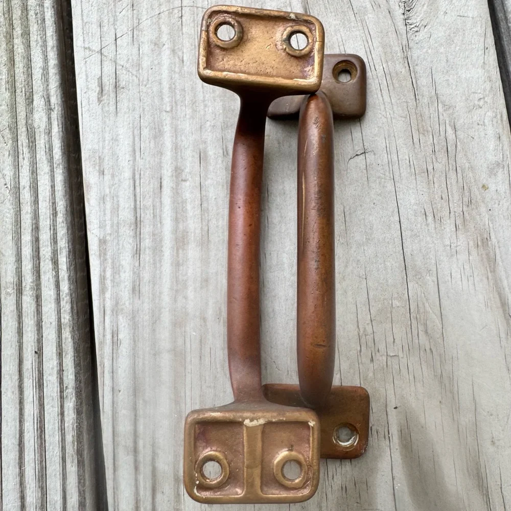 Rustic antique vintage solid brass drawer pulls